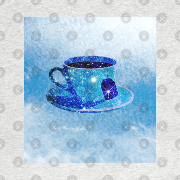 Stars in my tea - blue (bg) by helengarvey